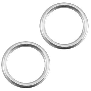 DQ metaal dichte ring 13.5mm Antiek zilver (nikkelvrij)