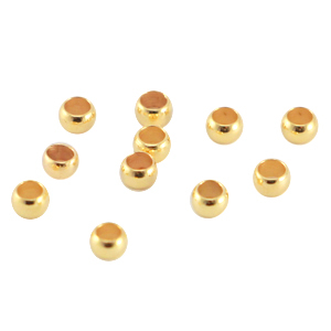 DQ metaal knijpkraal 2.5mm Goud (nikkelvrij)