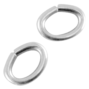 DQ metaal buigring ovaal Antiek zilver (nikkelvrij)