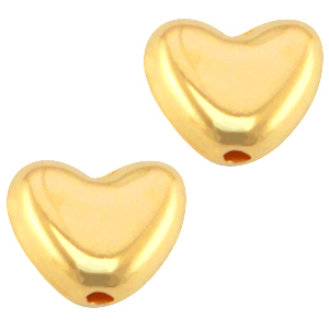 DQ metaal kraal hart &Oslash;0.9mm Goud (nikkelvrij)