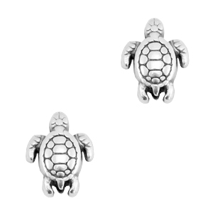 Kralen DQ metaal schildpad Antiek zilver (nikkelvrij)