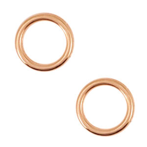 Bedels DQ metaal cirkel 12mm Ros&eacute; goud (nikkelvrij)