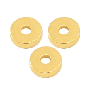 Kralen DQ metaal disc rondellen 6x2mm Goud (nikkelvrij)