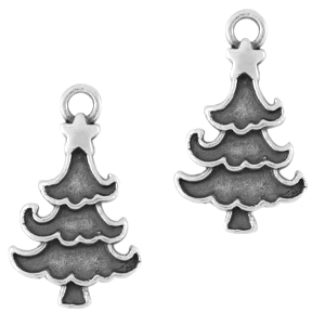 Bedels DQ metaal kerstboom Antiek zilver (nikkelvrij)