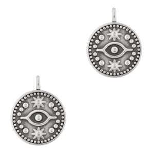 Bedels DQ metaal oog 15mm Antiek zilver (nikkelvrij)