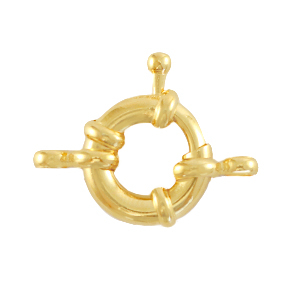 Onderdelen DQ metaal boeislot 13mm met oogjes Goud (nikkelvrij)