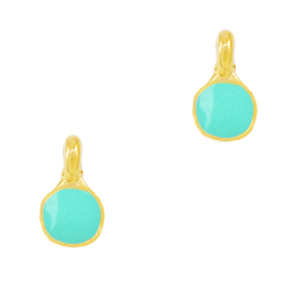 Bedels DQ metaal Turquoise green-gold (nikkelvrij)