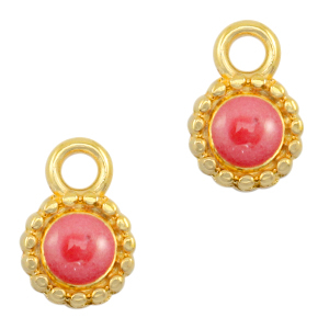 Bedels DQ metaal Pearl coral pink-gold (nikkelvrij)