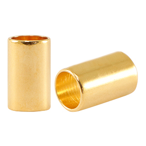 Kralen DQ metaal tube &Oslash;5mm Goud (nikkelvrij)