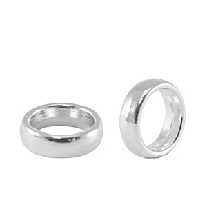 Onderdelen DQ metaal ring 8mm Antiek zilver (nikkelvrij)