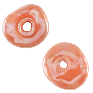 DQ Grieks keramiek kralen donut Blush orange