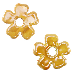 DQ Grieks keramiek kralen bloem Warm yellow