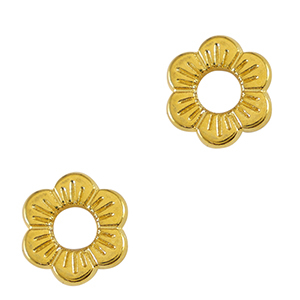 Bedels DQ metaal tussenstuk bloem 12mm Goud (nikkelvrij)