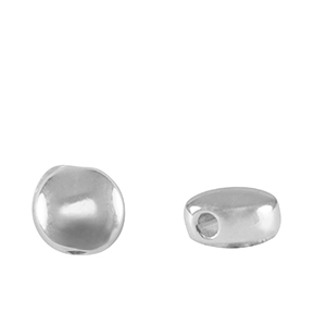 Kralen DQ metaal 6mm Antiek zilver (nikkelvrij)