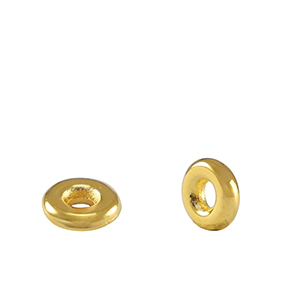 Kralen DQ metaal spacer ring 6mm Goud (nikkelvrij)
