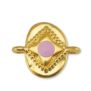 Bedels DQ metaal tussenstuk ovaal Light Pink-Goud (nikkelvrij)