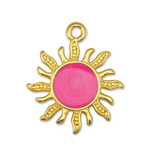 Bedels DQ metaal zon Pearl Pink-Goud (nikkelvrij)