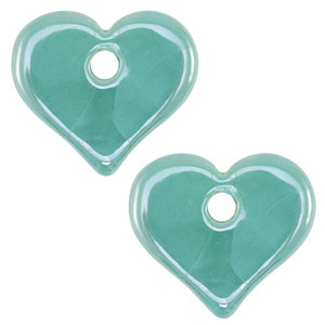 DQ Grieks keramiek kralen hart Turquoise