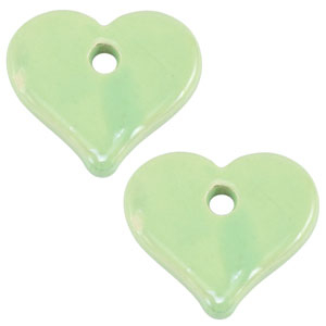DQ Grieks keramiek kralen hart Light green