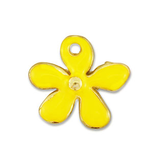 Bedels DQ metaal bloem Goud-yellow (nikkelvrij)