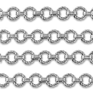 Roestvrij stalen (RVS) Stainless steel onderdelen jasseron rond twisted Silver
