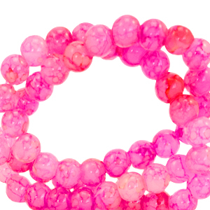 4 mm glaskralen gem&ecirc;leerd Pink