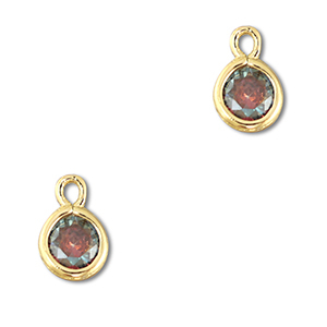 Hangers van Crystal glas rond Multicolor-gold