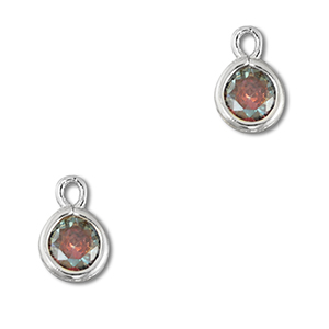 Hangers van Crystal glas rond Multicolor-silver