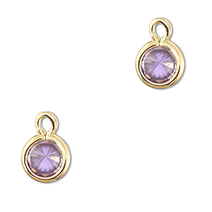 Hangers van Crystal glas rond Light lilac-gold