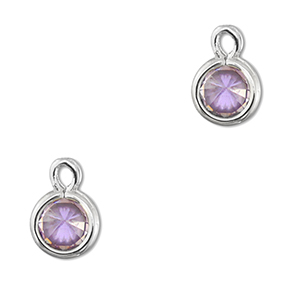 Hangers van Crystal glas rond Light lilac-silver