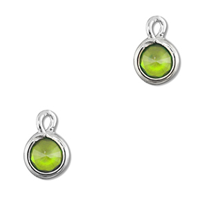 Hangers van Crystal glas rond Green-silver