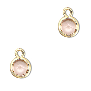 Hangers van Crystal glas rond Peach-gold