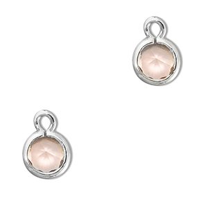 Hangers van Crystal glas rond Peach-silver