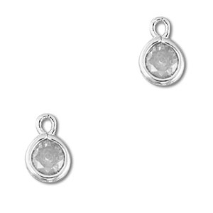 Hangers van Crystal glas rond Light grey-silver