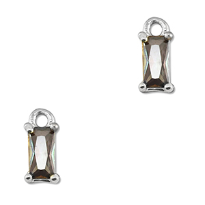 Hangers van Crystal glas rechthoek Multicolor-silver