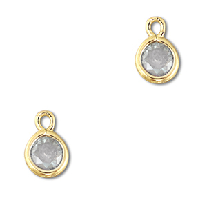 Hangers van Crystal glas rond Transparent-gold