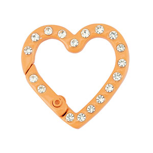 Gekleurde onderdelen sleutelhanger hart Orange
