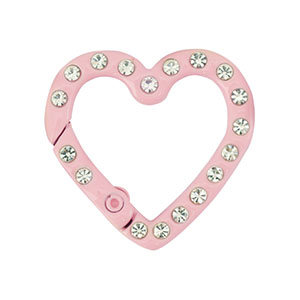 Gekleurde onderdelen sleutelhanger hart Pink