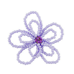 Roestvrij stalen (RVS) Stainless steel bedels bloem Lavender purple