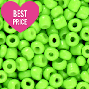 Glaskralen Rocailles 6/0 (4mm) Neon lime green