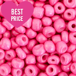 Glaskralen Rocailles 6/0 (4mm) Bubble gum pink