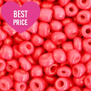 Glaskralen Rocailles 8/0 (3mm) Coral red