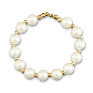 Statement hangers parel ketting White-gold