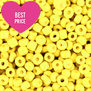Glaskralen Rocailles 12/0 (2mm) Bold neon yellow