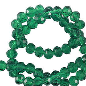 Top Facet kralen 6x4mm disc Petrol green