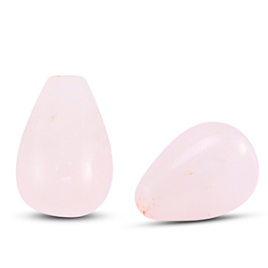 Natuursteen kralen kwarts druppel Light pink