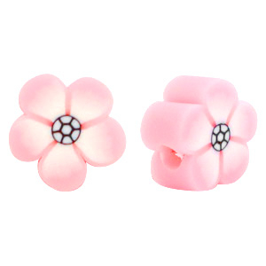 Polymeer kralen bloem pink