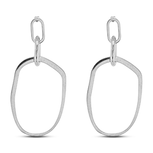 Roestvrij stalen (RVS) Stainless steel oorbellen / oorstekers irregular Silver