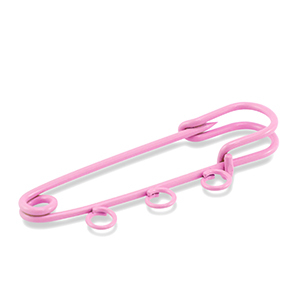 Gekleurde onderdelen sierspeld met 3 ogen Pink