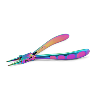 Beadsmith Chroma rondbek tang met veer Rainbow Titanium